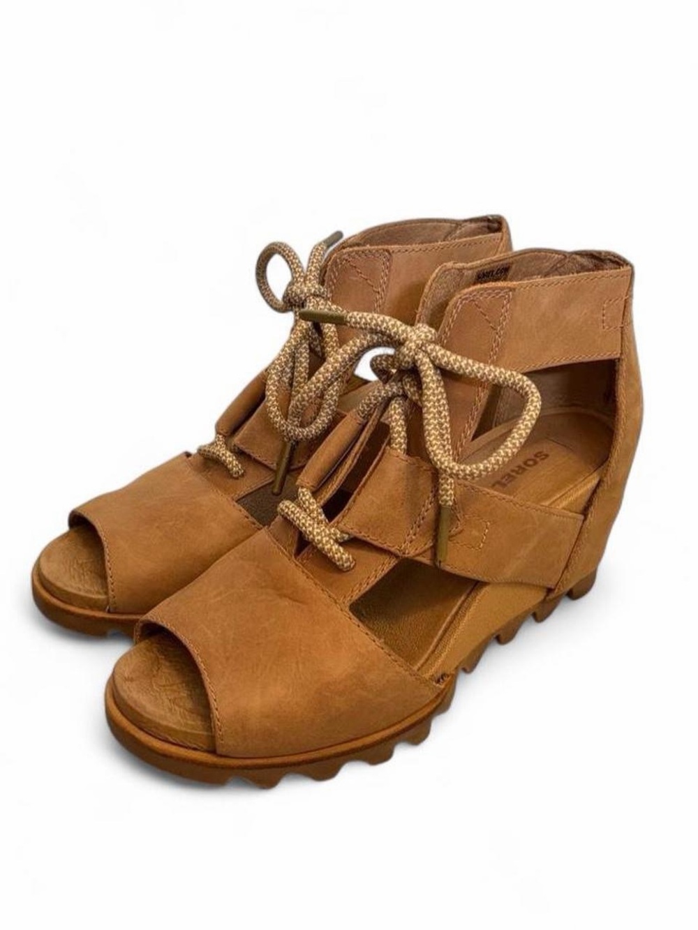 Sorel Women’s Tan Lace-Up Wedge Sandals
